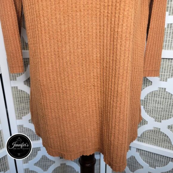 Natural Reflections Rust Basket Weave Raglan Sleeve Lightweight Sweater Size M - Picture 4 of 9